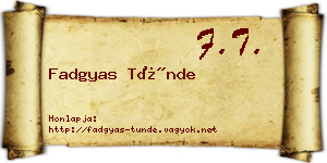 Fadgyas Tünde névjegykártya